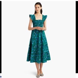 Hill House Ellie Nap Dress in Emerald Space Floral, S, NWT